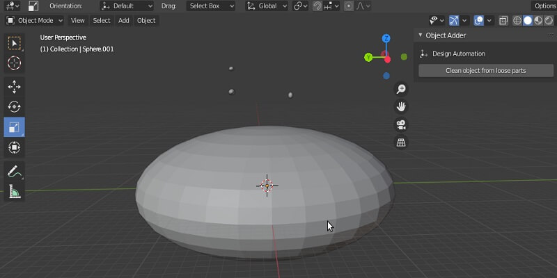 remove loose parts in Blender
